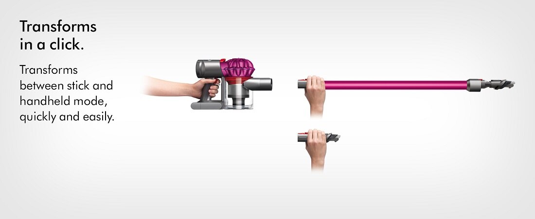 Dyson V8 is a cordless stick vacuum cleaner that converts to a cordless handheld vacuum cleaner 